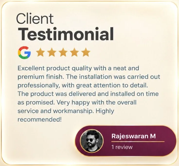 Rajeswaran M Testimonial Card
